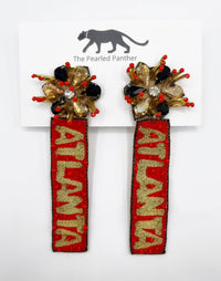 Atlanta United Soccer, Beaded Statement Earrings