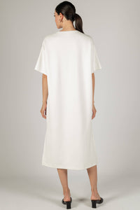 P. CILL Butter Modal Midi T-Shirt Dress: WHITE OR BLACK