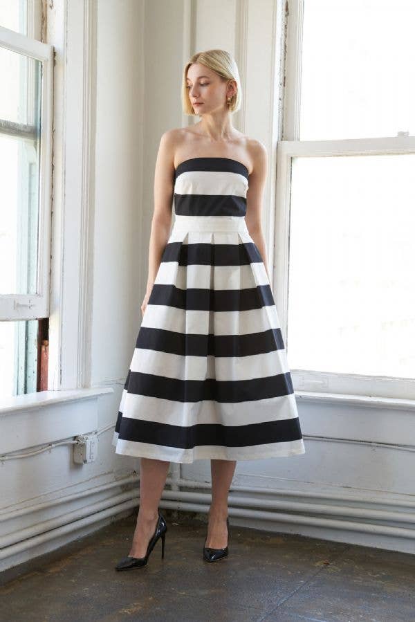 Jackie "O" striped woven midi dress Heart 2 Home Gifts Jackie "O" striped woven midi dress Heart 2 Home Gifts
