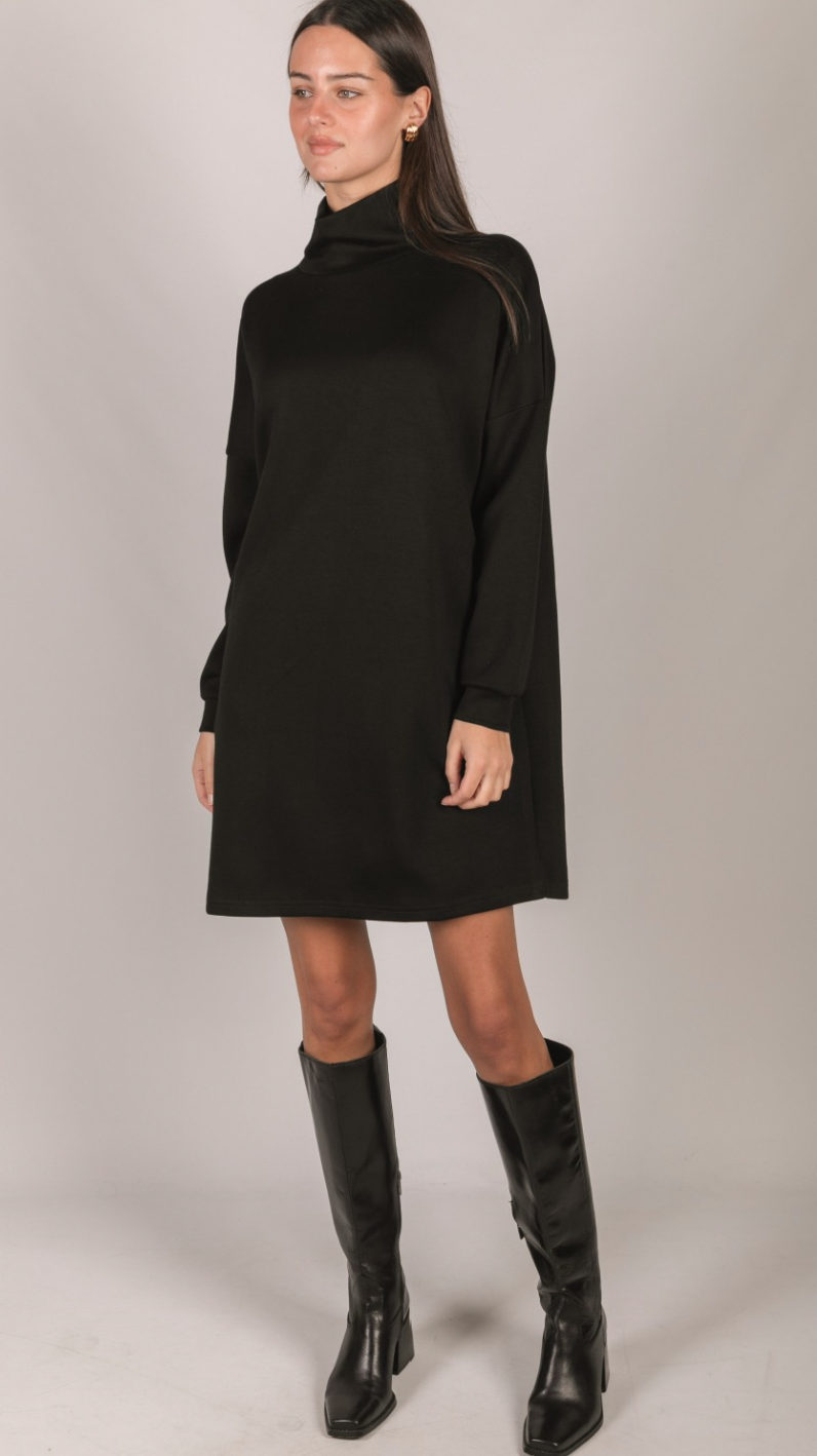 P. CILL Butter Modal Mock Neck Long Sleeve Mini Dress X-Large