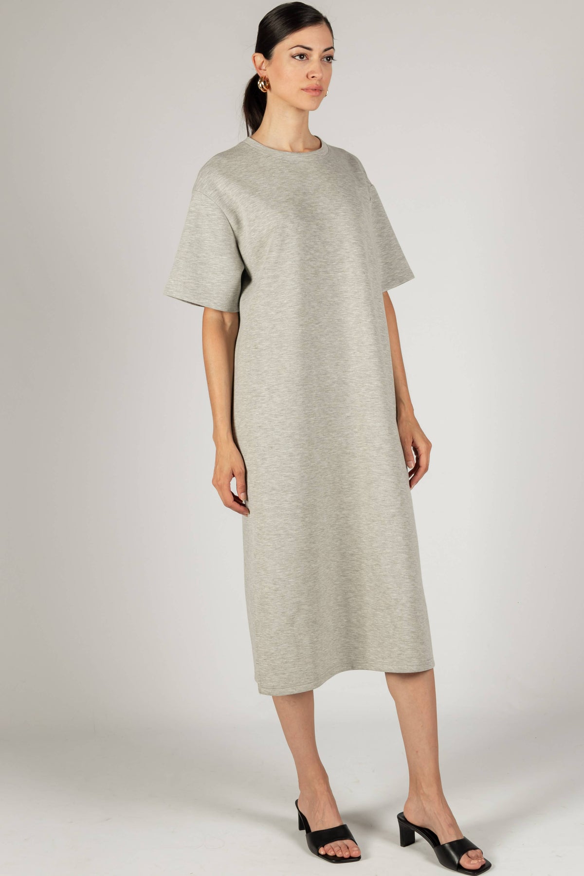 P. CILL Butter Modal Midi T-Shirt Dress: WHITE OR BLACK