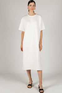 P. CILL Butter Modal Midi T-Shirt Dress: WHITE OR BLACK