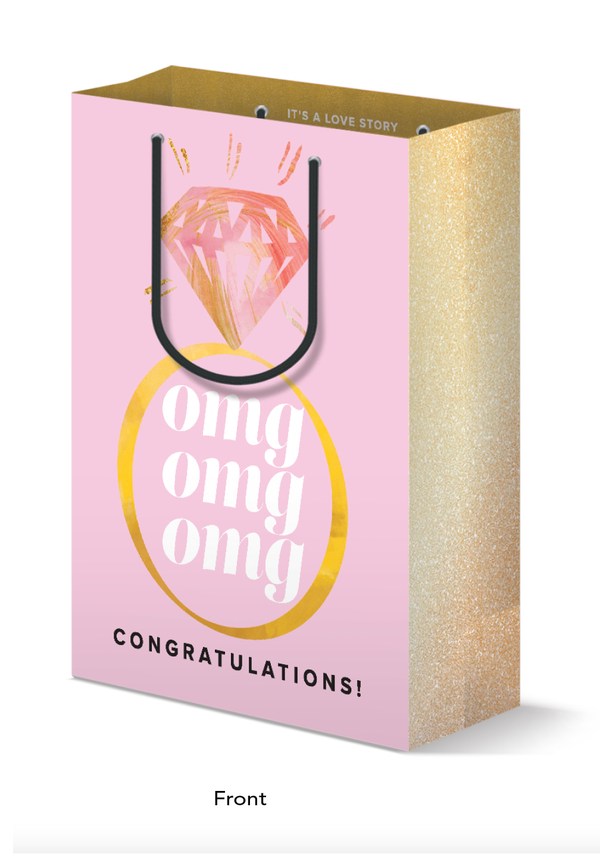 OMG Pink Diamond Engagement Ring Wedding Congrats Gift Bag