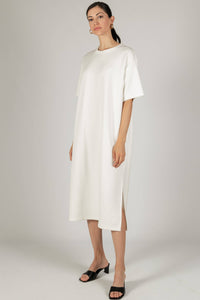 P. CILL Butter Modal Midi T-Shirt Dress: WHITE OR BLACK