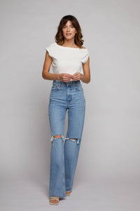 Kelsey Drop Shoulder Top (White or Black)