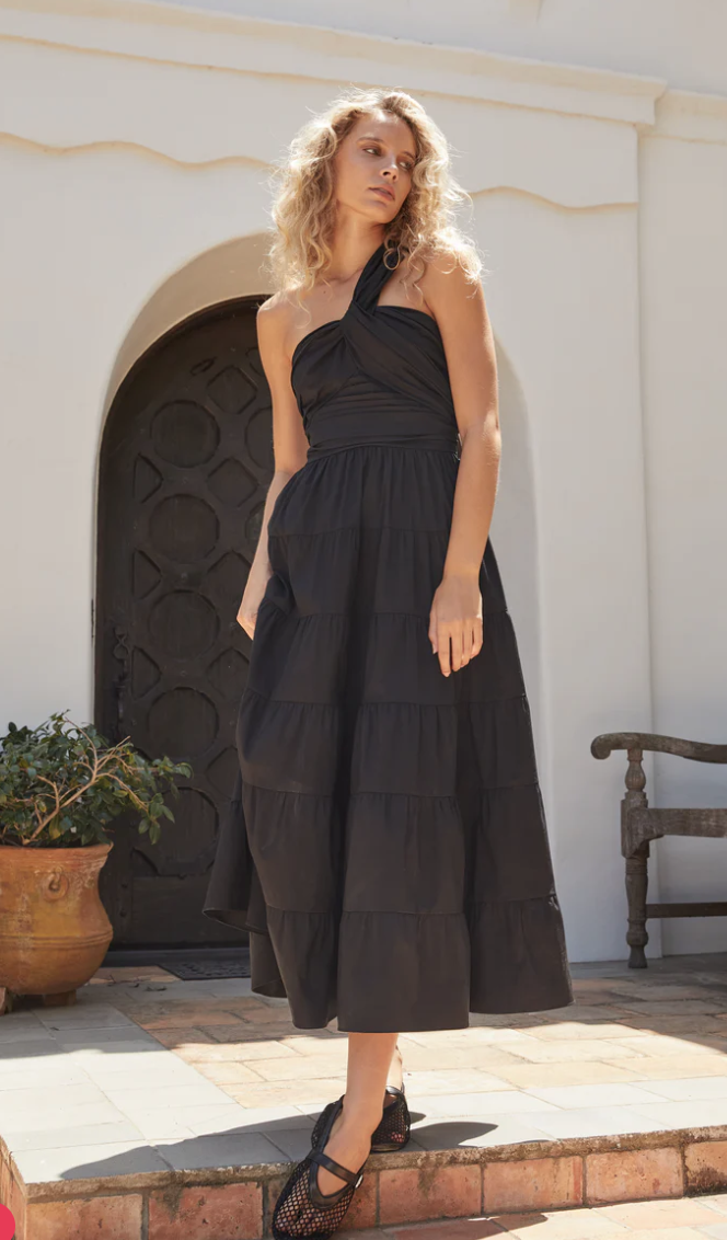 Lucy Paris - Christy Poplin Dress - Black Medium Lucy Paris - Christy Poplin Dress - Black Medium