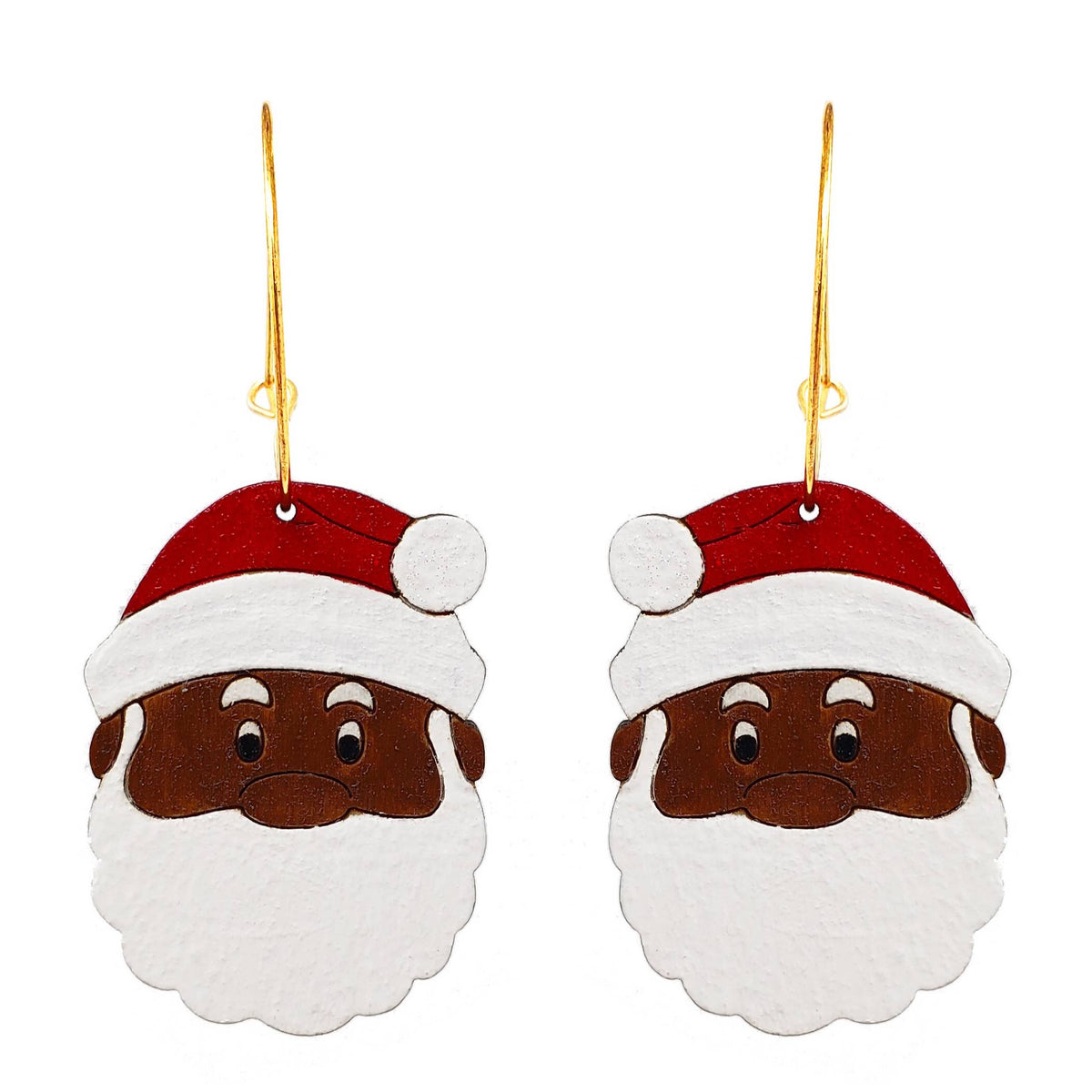 Black Santa Hoop Earrings