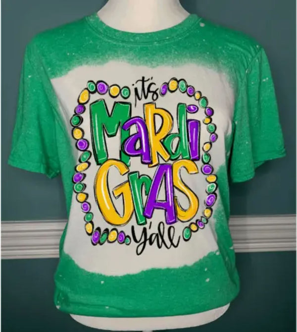 It's Mardi Gras Ya'll Bleached Shirt