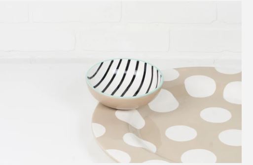 Happy Everything  Black and White Stripe Bowl Attachment