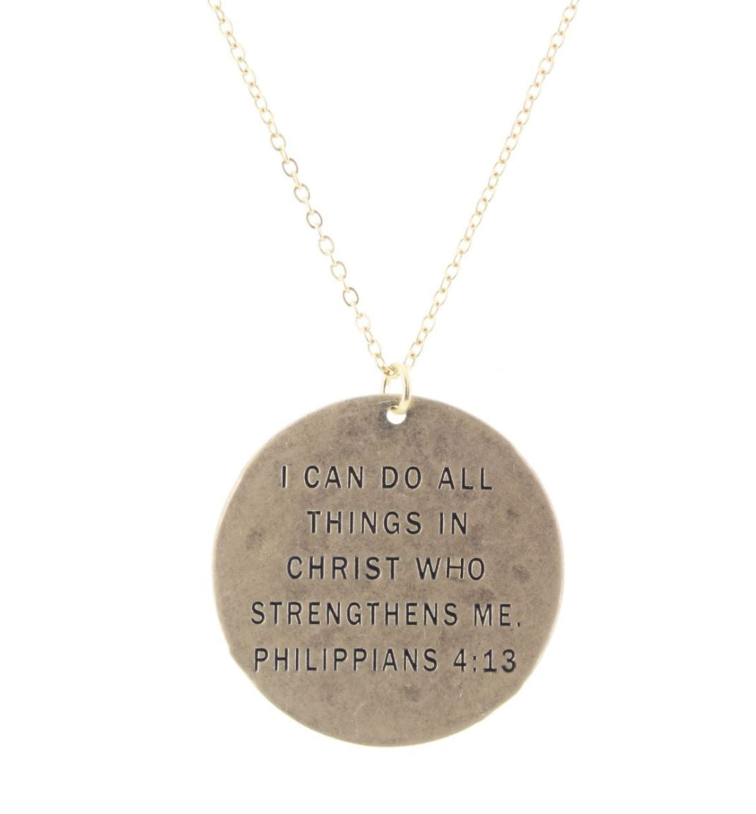 "I CAN DO ALL THINGS IN CHRIST" GOLD NECKLACE