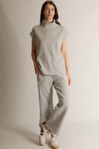 P. CILL Butter Modal Mock Neck Capped Sleeve Top: Black, Taupe  or Navy