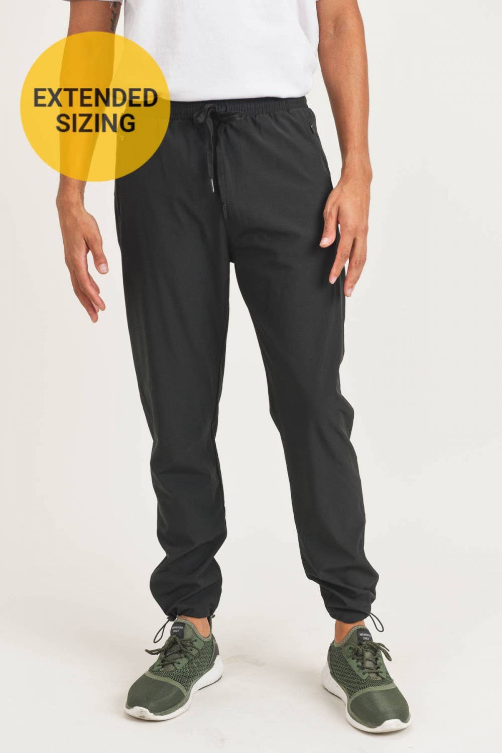 Mono B MEN - Black Cinched Ankle Active Joggers