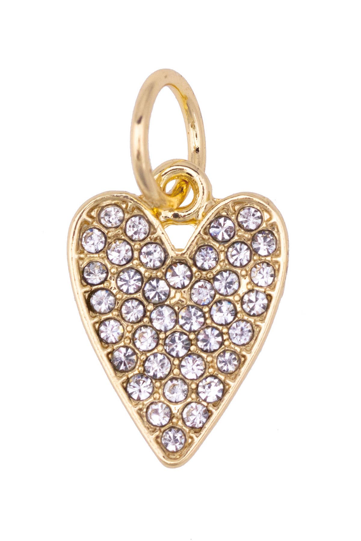 CANVAS STYLE CHARM BAR- Pave Heart Charm in Shiny Gold