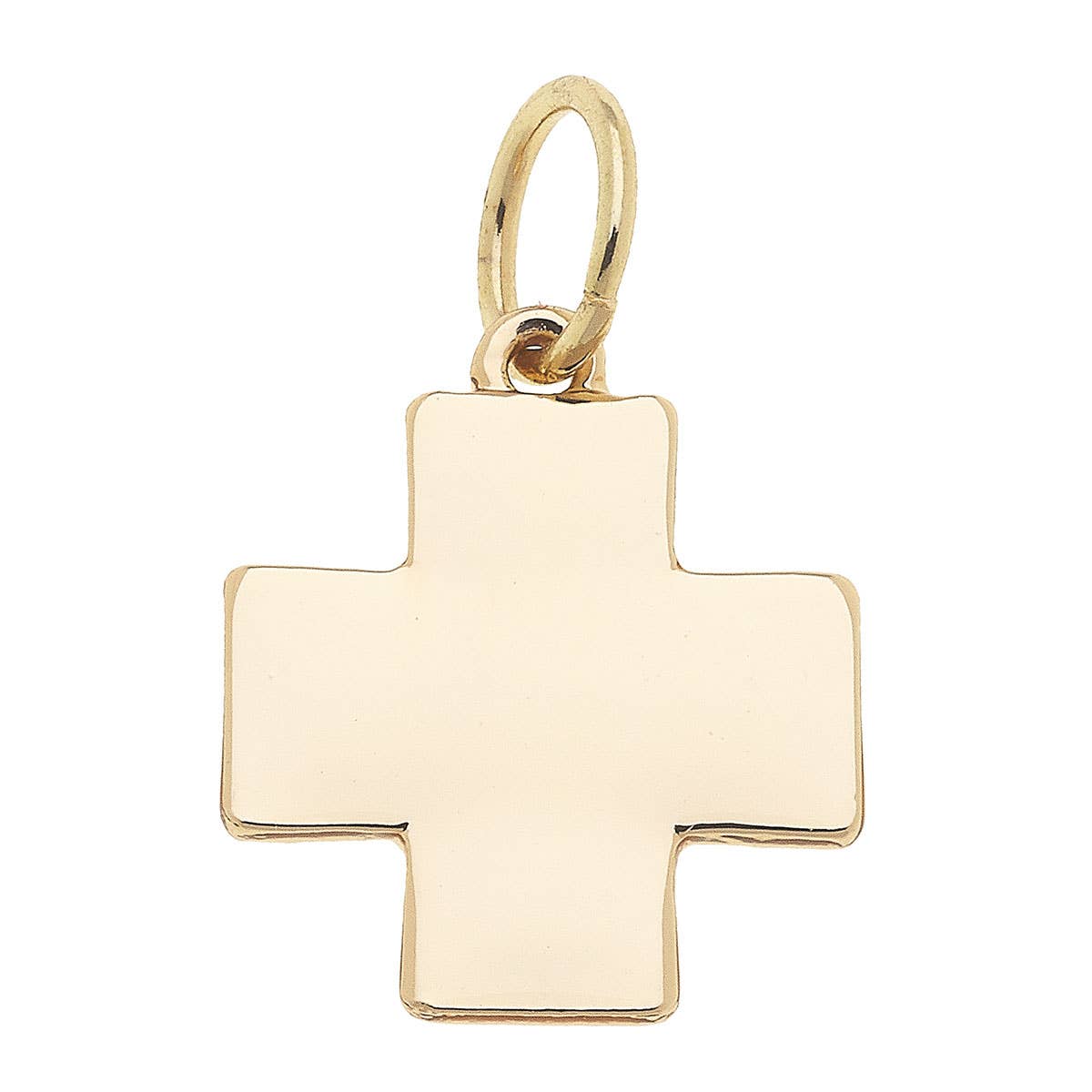 CANVAS STYLE CHARM BAR-Square Cross Charm in Shiny Gold