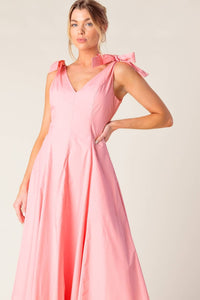 A solid woven midi dress - ID22465: PEACH / Contemporary / M