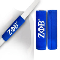 Zeta Phi Beta Blue Seat Belt Cover Set: Blue and White / Multi Tone / 9.5 x 2.5 inches