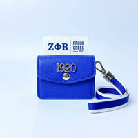 ZPB Blue 1920 Earbud Mini Snap Case with Clip: Blue and White / Multi Tone / 3 x 1 x 2.25 inches