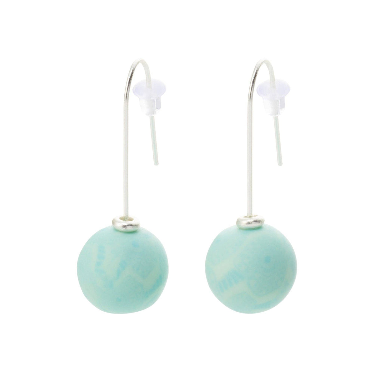 Maui Blue 12mm Single Bead  JILZARAH Earrings