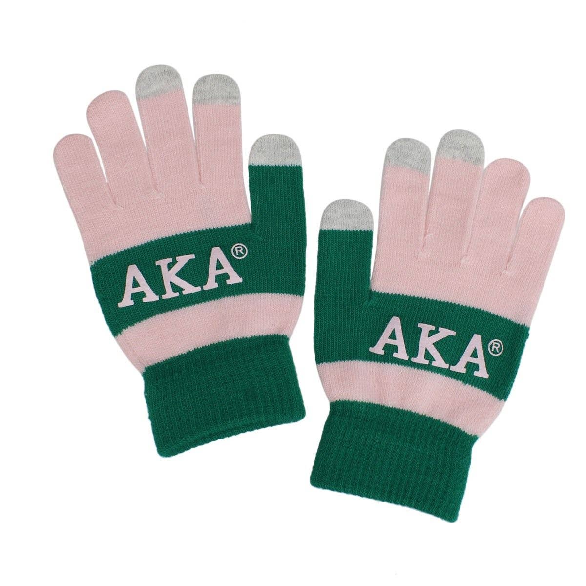 AKA Pink Finger Touch and Grip Knit Winter Gloves: Color