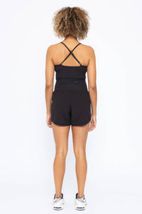 Black  Cross Back Active Romper
