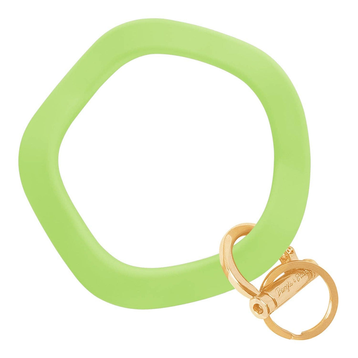 Wavy Wristlet Keyring | Wrist-Worn Key Chain & Phone Tether: Gold / Wavy - Deep Neon Pink