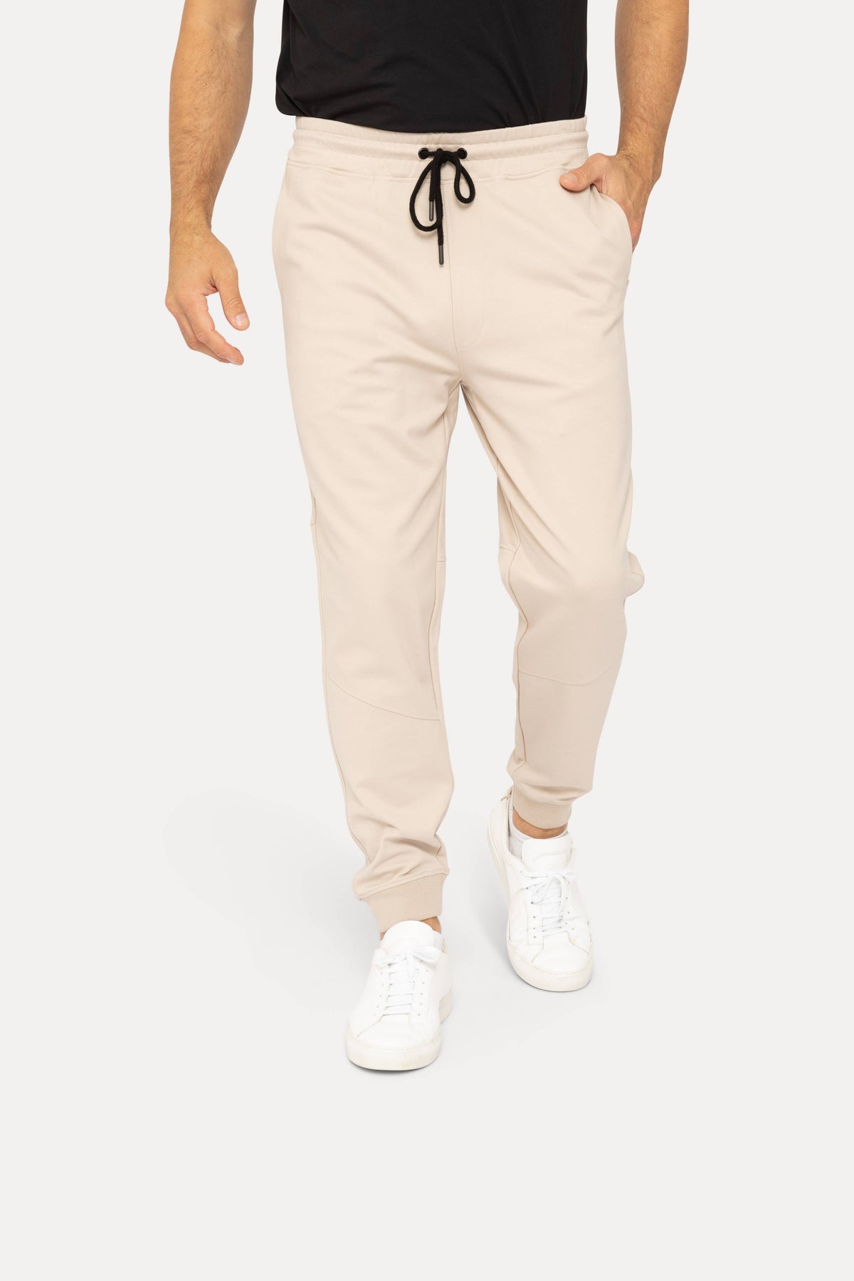Derrick Sleek Knit Performance Joggers: LIGHT GREY
