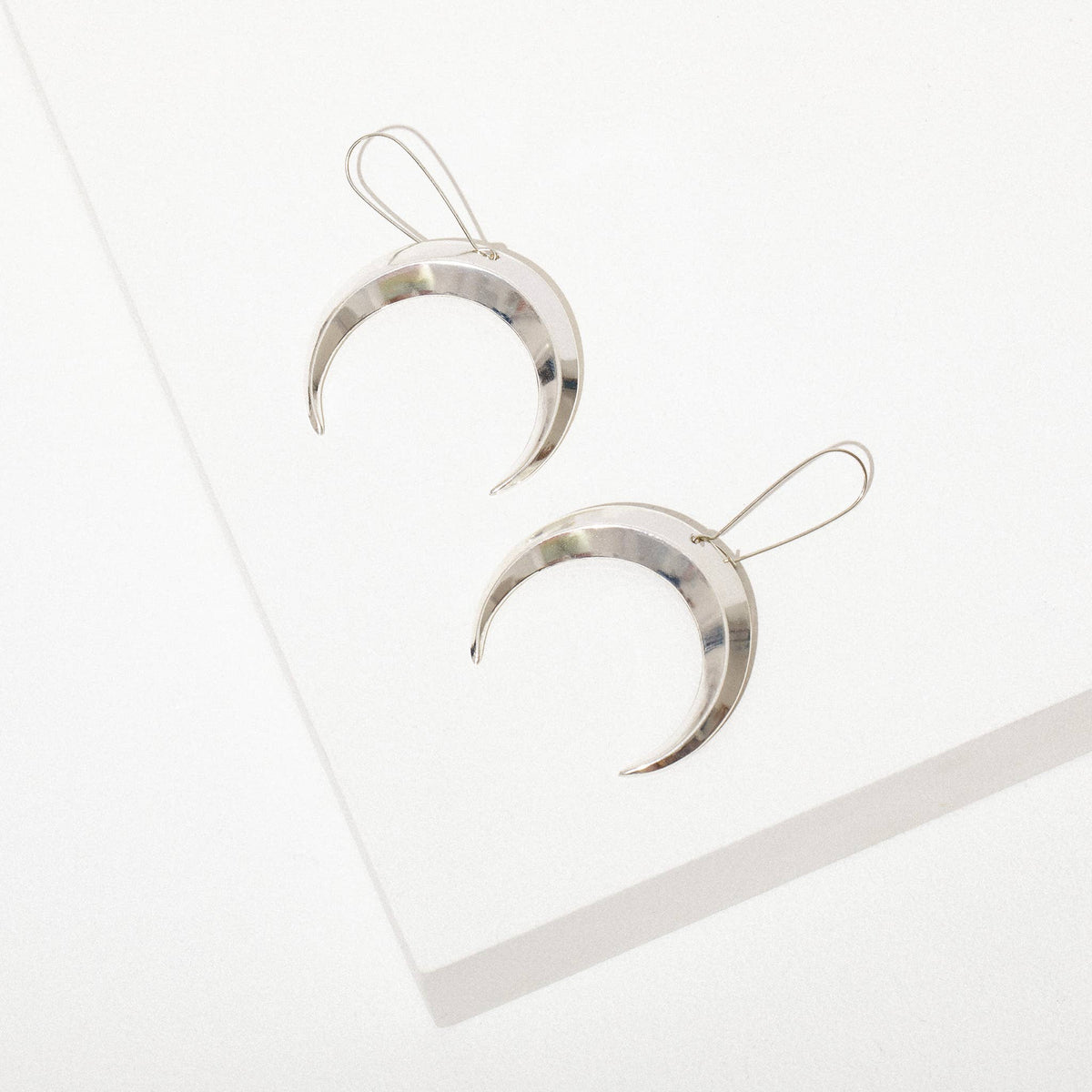 Larissa Loden Eclipse Crescent Moon Earrings - Brass or Silver: Brass
