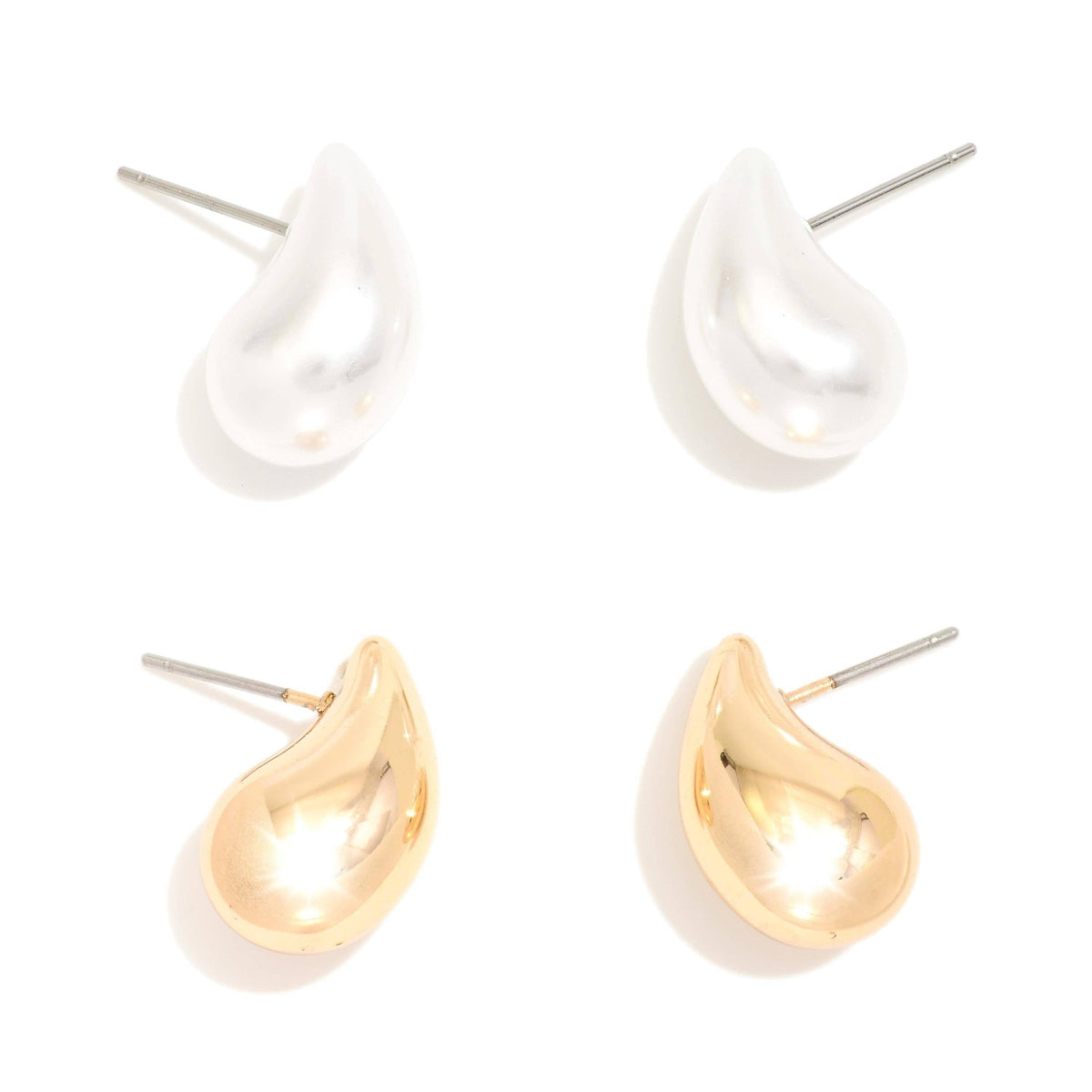 Allister Silver or Gold Pearl Post Earrings