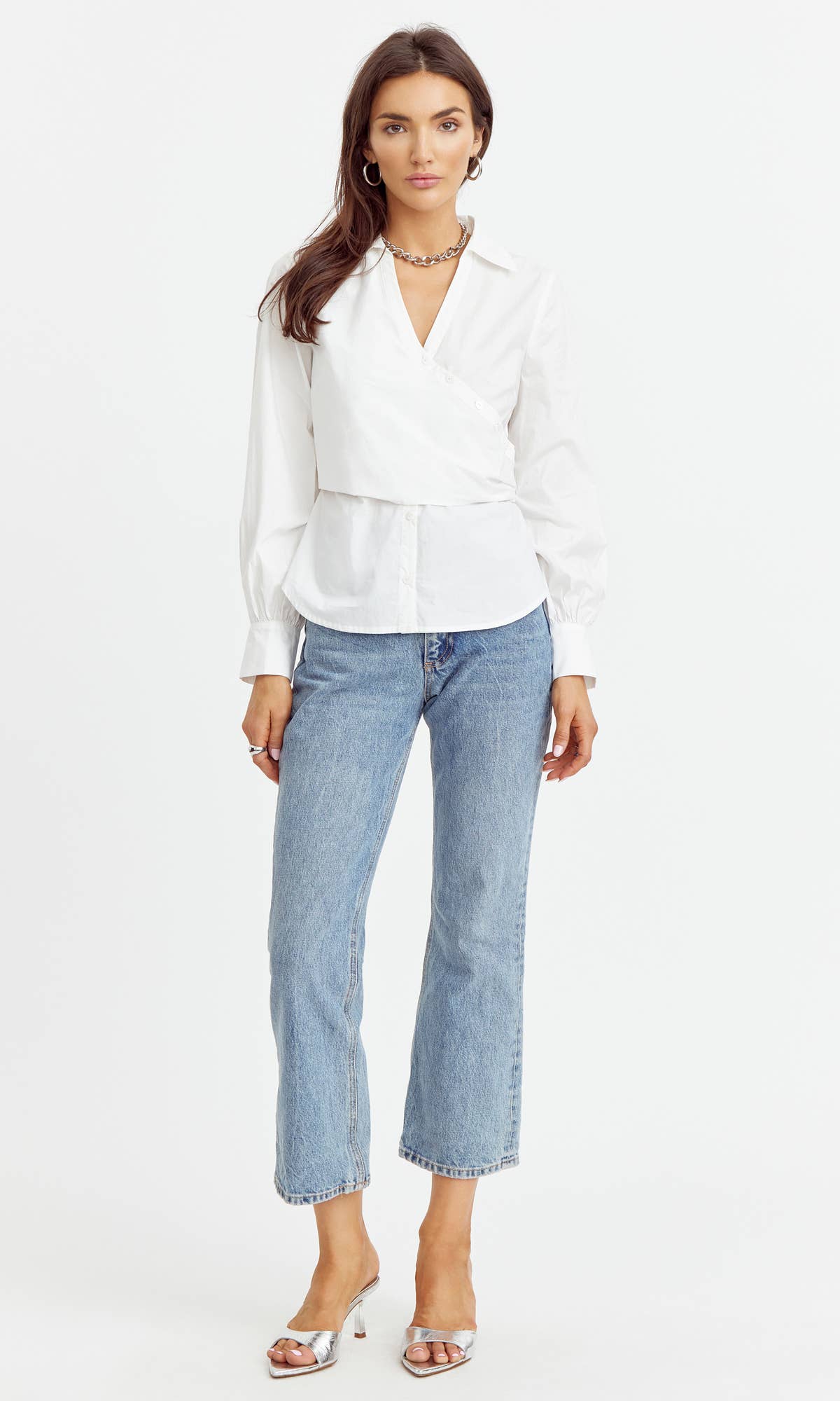 Faith Surplice Shirting:  White