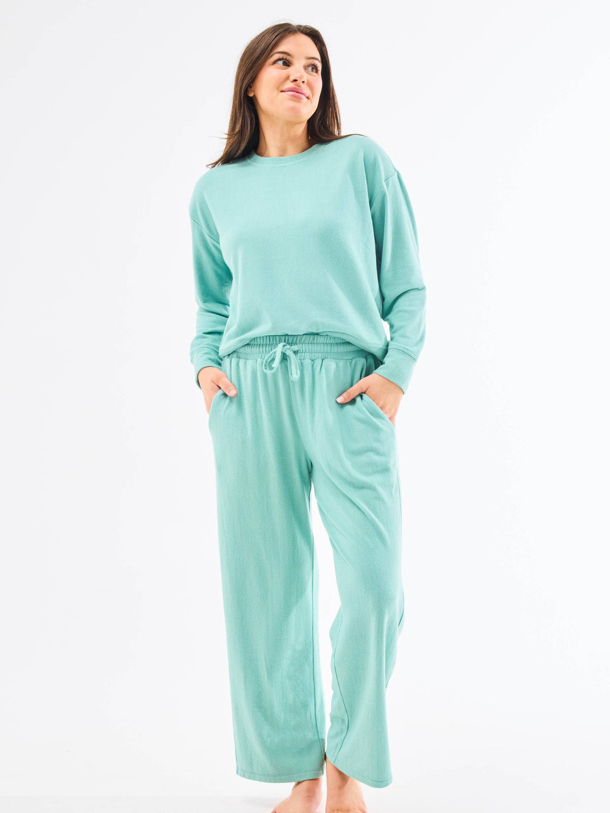 Sophie Straight Leg Pants Set | Lagoon
