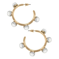 Allison Resin Beaded Hoop Earrings: Clear