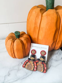 Thanksgiving Turkey Beaded Earrings 