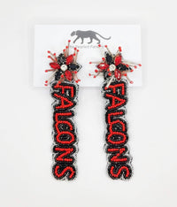 Atlanta Falcons Football, Beaded Statement Earrings