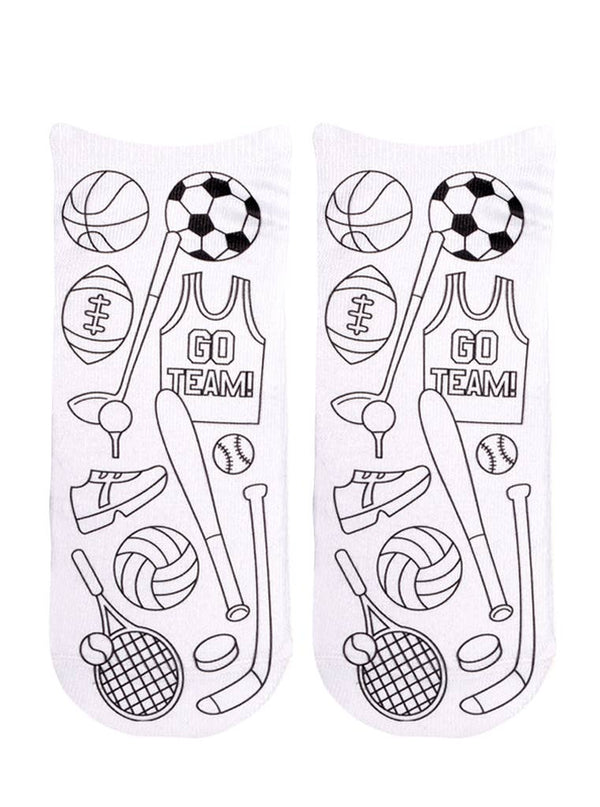 Sports Coloring Socks