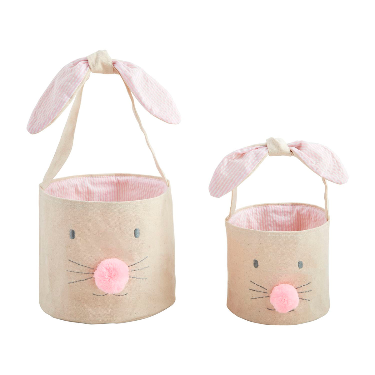 Mudpie Bunny Face Easter Basket (Pink or Blue)