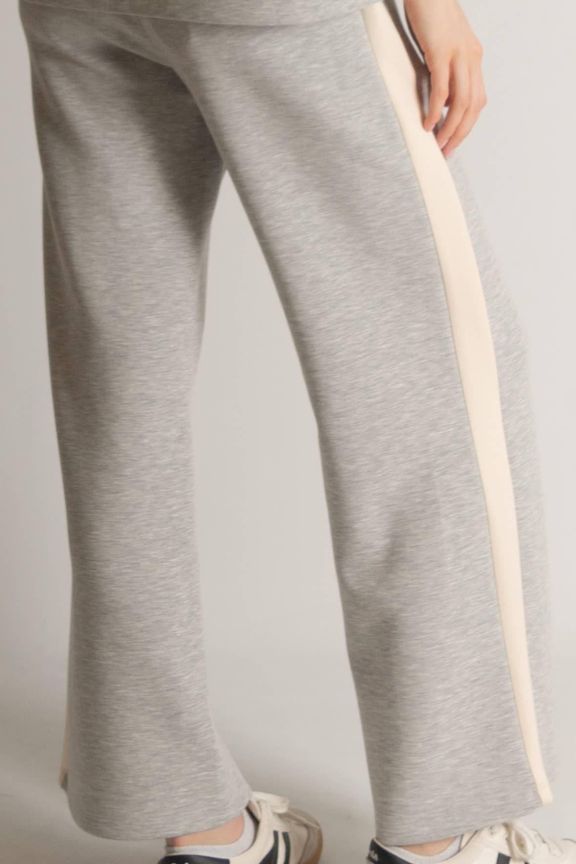 P. CILL Butter Modal Side Stripe Wide Leg Pants: Black / Small