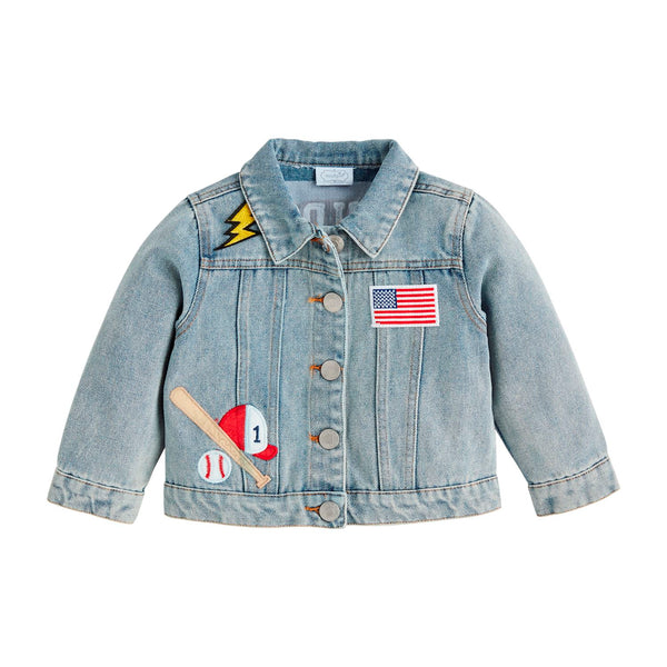Mudpie Kids' Denim Patch Jacket