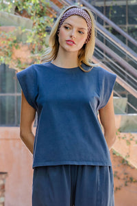 Winona Ribbed Trim Cap Sleeve Top or Elastic Waist Joggers