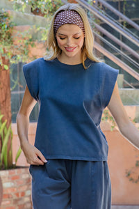 Winona Ribbed Trim Cap Sleeve Top or Elastic Waist Joggers