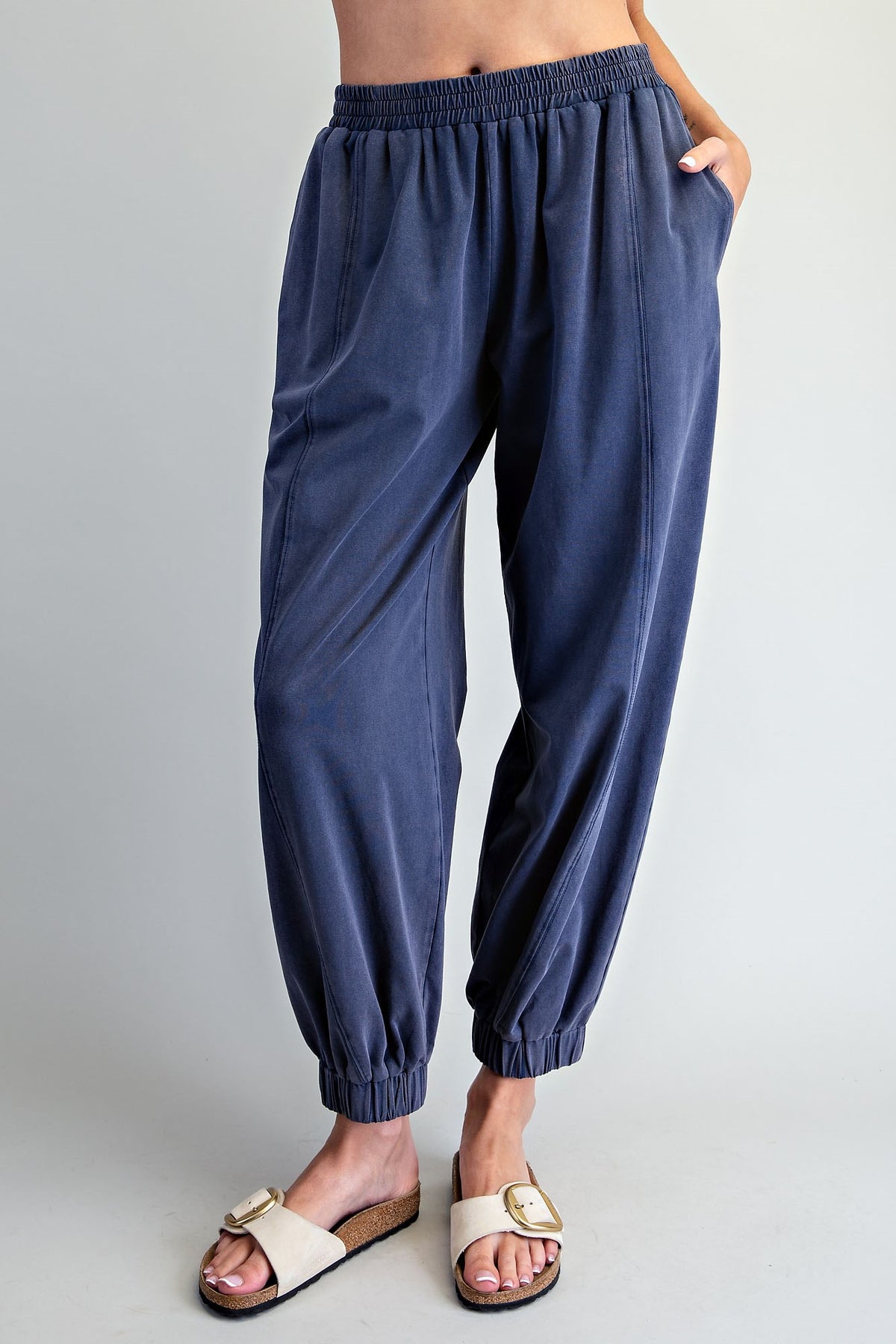 Winona Ribbed Trim Cap Sleeve Top or Elastic Waist Joggers