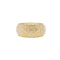 Gold Bangle Bracelet with Hinge Closure