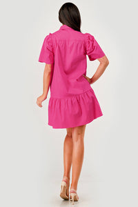 Cindy Short Sleeve Collared Button Down Dress