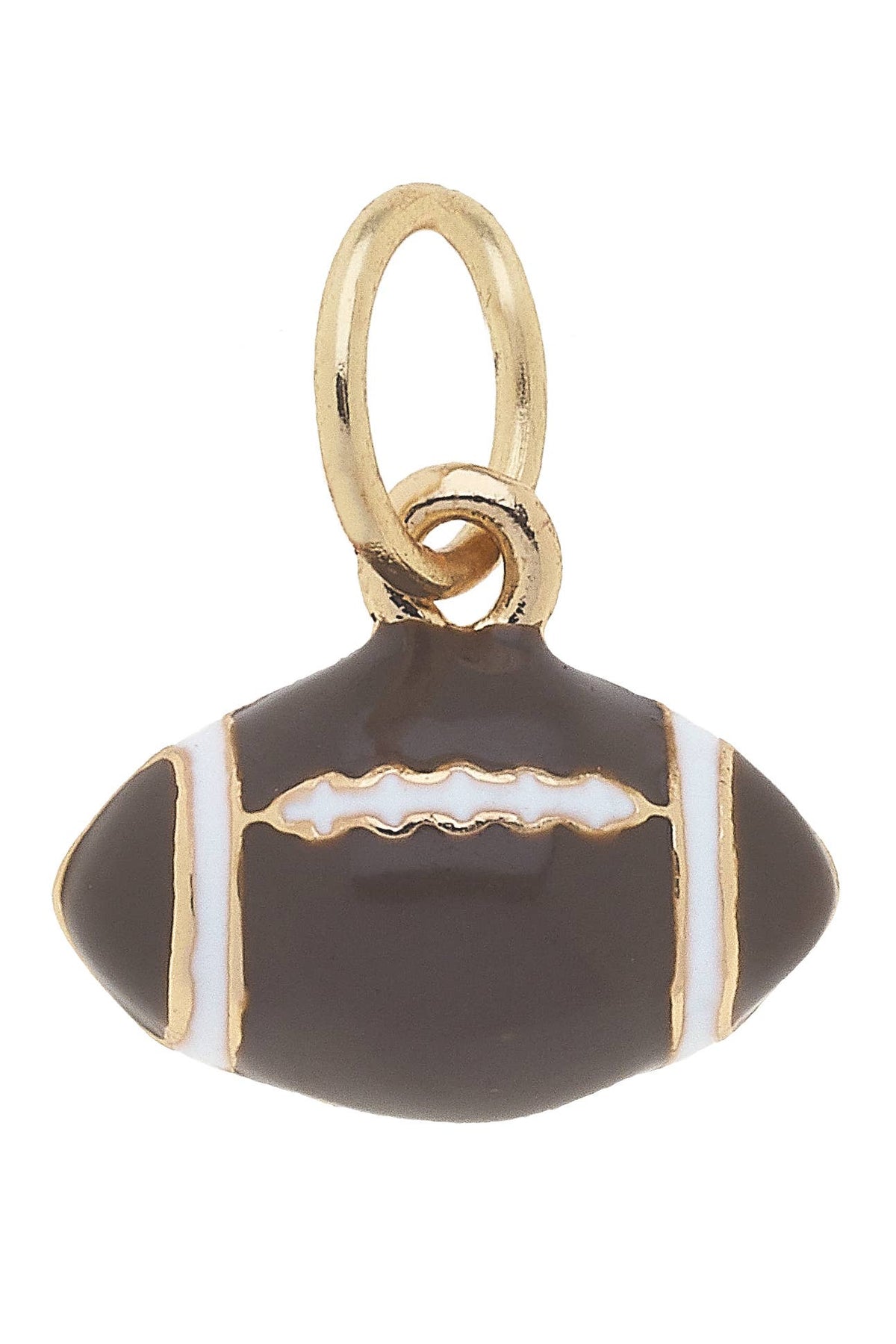 CANVAS STYLE CHARM BAR-3-D Football Charm in Brown