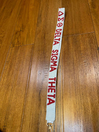 Red and White Delta Sigma Theta Sorority Purse Strap