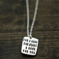 For I Know the Plans Necklace: 18" chain