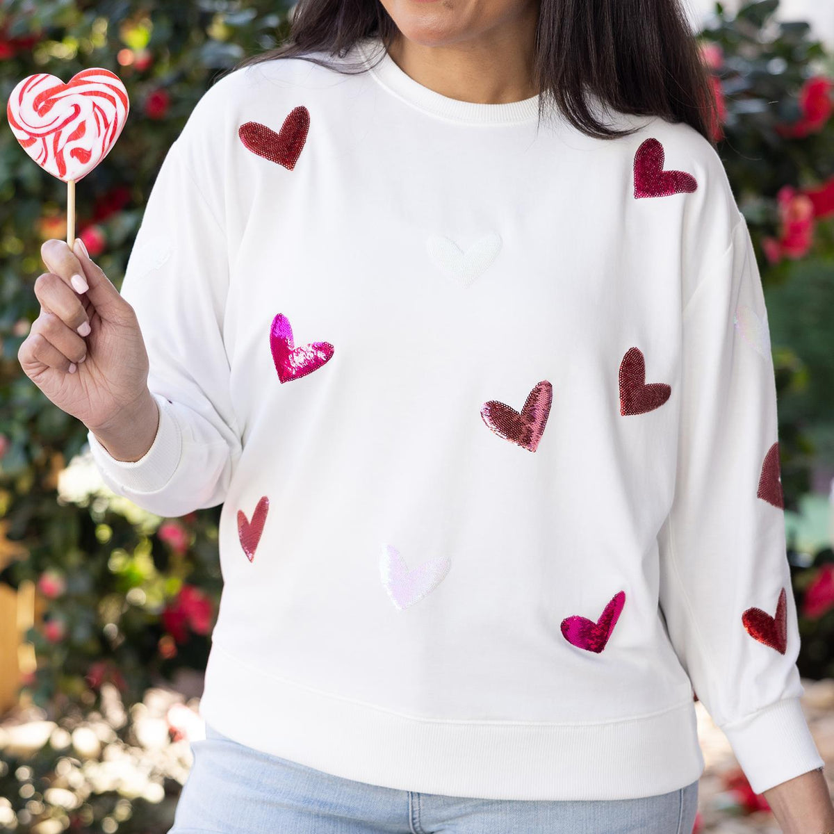 Mary Square  Sarah Hearts Sweatshirt