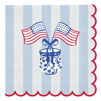 Mary Square Cocktail Napkins | American Flag or American Stripes