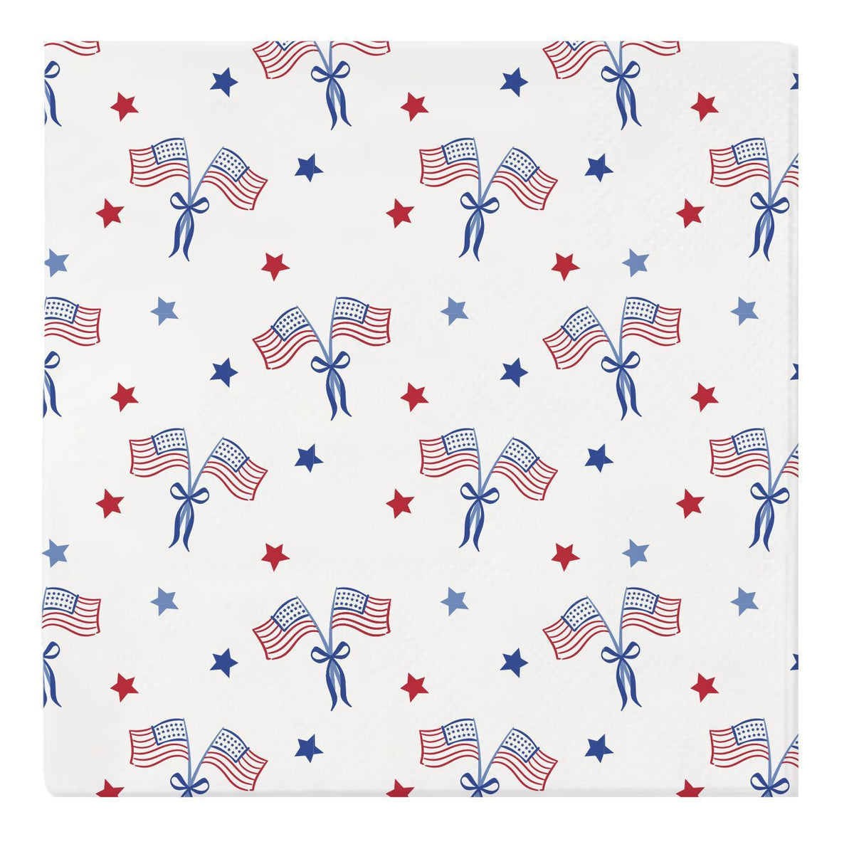 Mary Square Cocktail Napkins | American Flag or American Stripes