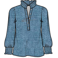 Mary Square Kimberly Chambray Top