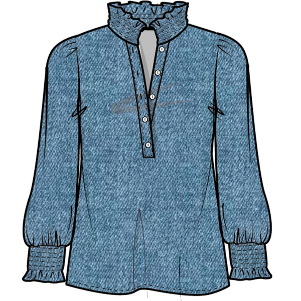 Mary Square Kimberly Chambray Top